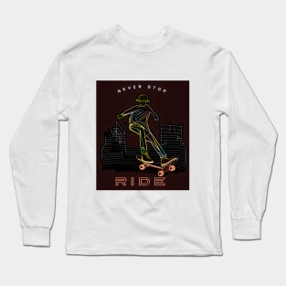 Skateboard Art Design Long Sleeve T-Shirt